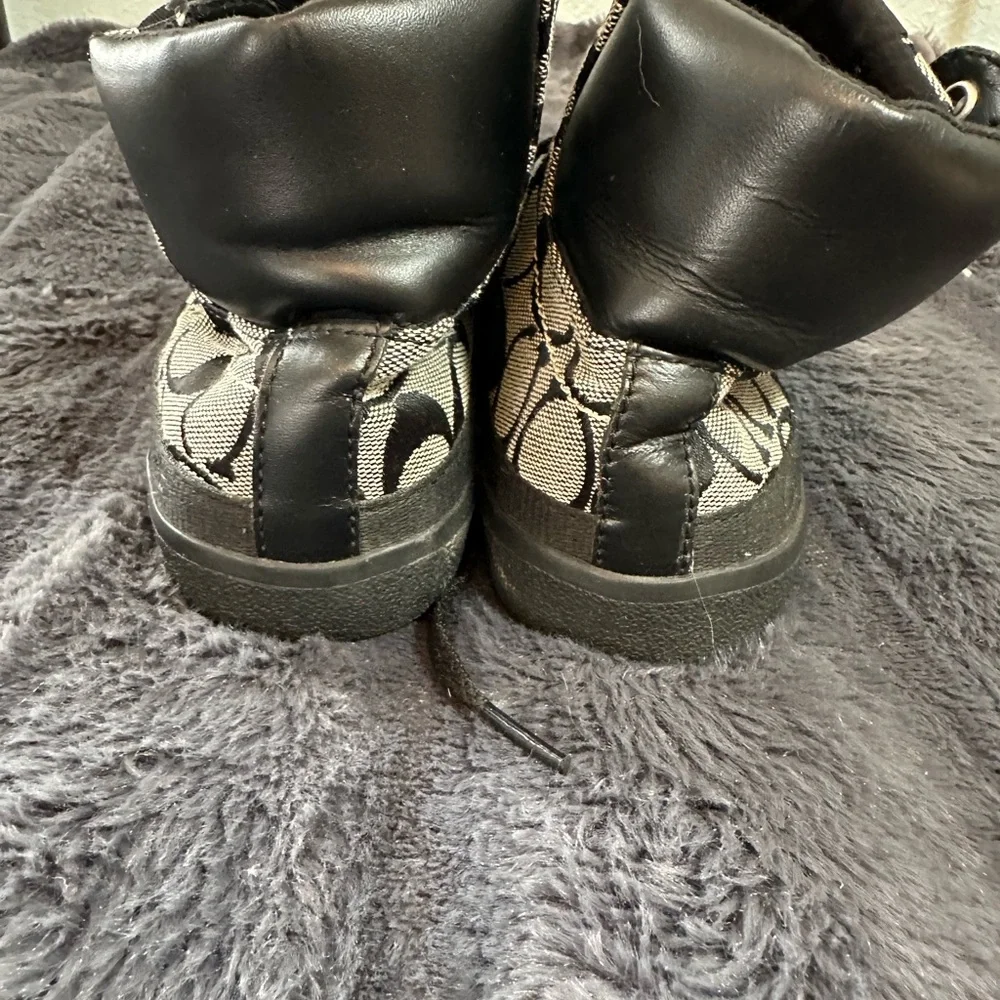 Coach Ellis High Top Sneakers Black and Gray US Women's Size 8.5 Y2K - Picture 2 of 12